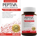Peptiva Probiotics Heart Health - Suplement do wsparcia zdrowia serca, 25 Miliard CFU, Multi- Strein Probiotic, Lactobacillus Acidophilus, Bifidobacterium, Digestive Support - 30 Kapsułki wegetariańskie