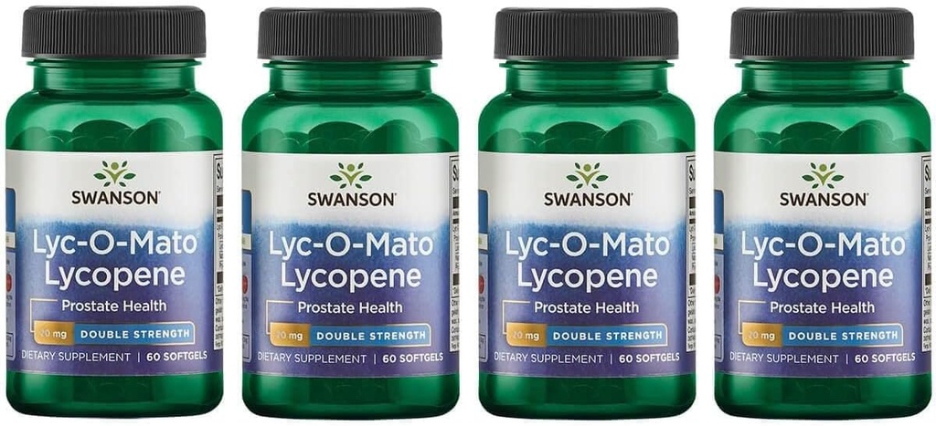 Swanson Double- Siła LYC- O- Mato Lycopene 20 Miligramy 60 Sgels (4 opakowania)