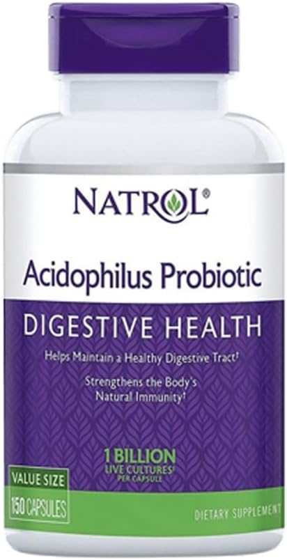 Natrol Acidophilus 100 mg kapsułki, bez smaku, fioletowy, 150 liczenie, opakowanie po 3