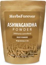 HerbsForever Ashwagandha Root Powder 454g I Zima Cherry, Non-GMO, Wegan, Gluten- Free I Ayurvedic Stress- Buster Wspiera booster energetyczny, Vitality & Odmładzacz Ogólna Wellness Maksymalna moc