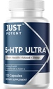 Just Potent 5- HTP Ultra 200mg Supply 124; 120 Kapsułki - 4- Miesiące Dostawy 124; for Sleep, Mood, and Brain Health British 124; Fortified with SAM- e and Witamina B6
