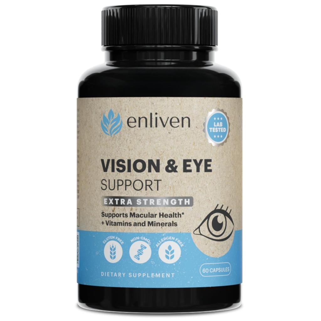Luteina i Zeaksantyna Eye Health Supplement Agregat 124; Vision Support with Antioksydants, Cynk, Witamina C & E Agregat 124; Pomaga zmniejszyć szczeliny oczu, Wsparcie dla zdrowia plamki i klarowności 124; 60 Kapsułki Agregat 124; Made in USA