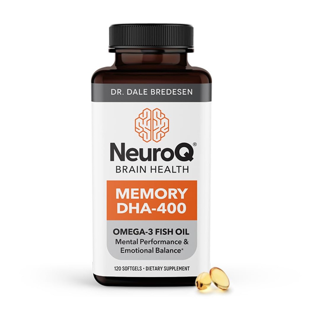 LifeSeasons NeuroQ Memory DHA- 400 - Omega- Fish Oil Supplement - Mental Performance & Balance - Pomaga Neuro Brain Health - Chroni przed utratą pamięci i poprawia Focus - 120 Softgels
