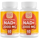2000 MG NAD Suplement, Liposomal NAD + z wysoką absorpcją, bardziej wydajny niż Nikotynamid Riboside, Pure & Plus suplement booting, Obrona starzenia, Metabolizm & Komórki, 120 softgels