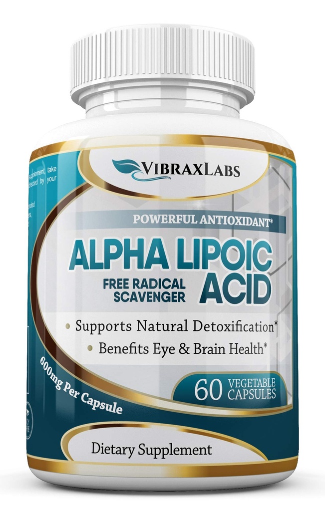 Alpha Lipoic Acid 600mg Kapsułki - Dodatkowa siła Suplement ALA - Najlepsze czyste kapsułki wegetariańskie na ból nerwów, Skóra, Twarz, Oko i Boost mózgu - Pomaga utrzymać naturalne detoksykacji, Non-GMO