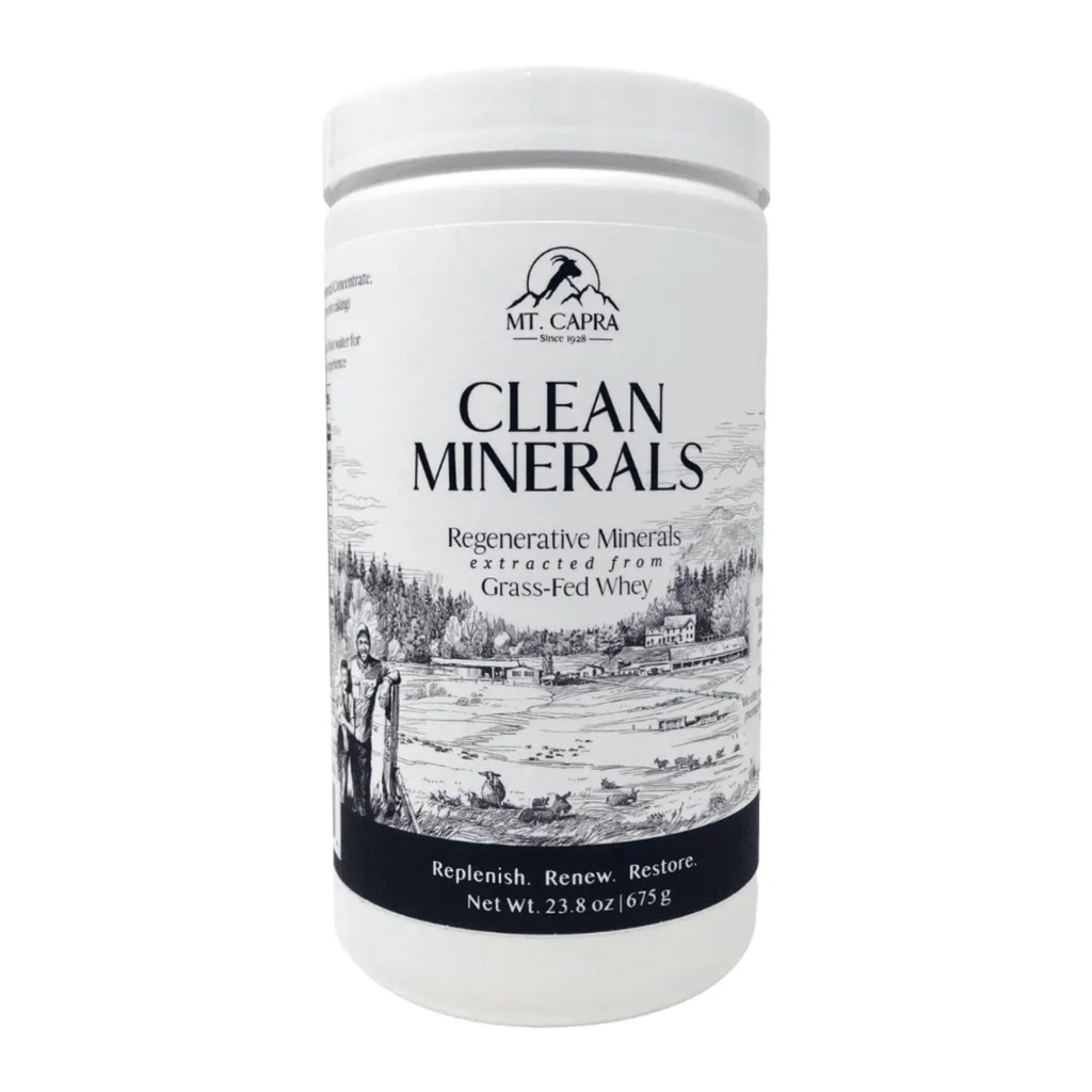Mt. Capra Czyste Minerały 124; Minerały regeneracyjne Wyczerpane z serwatki z trawy, Ponad 1000 mg potasu, 240 mg wapnia, Multimineralne, Biodostępne, Łatwe do Digest 124; 30 Sługi - 23.8 oz