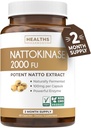 Healths Harmony Nattokinase 2000 FU (Non-GMO) Potężny suplement Nattokinase Made from Natural Fermented Soybeans - (2 Month Supply) 60 Vegan Natto kapsułki