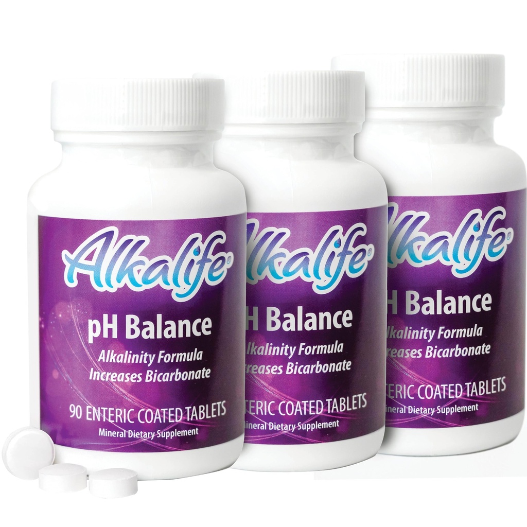Alkalife pH Balance Supples Tablets - The First Patented Alkaline Bicarbon Pills - Neutralize Acid, Balance pH, Immune Support, Peak Performance, Detox - 270 Tabletki