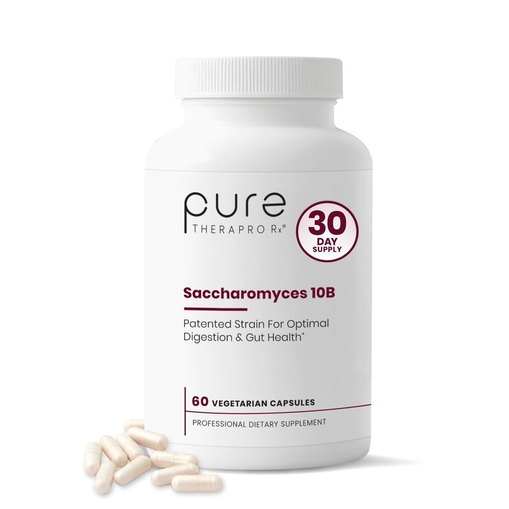 Saccharomyces Boularii Probiotyki 10 Miliard CFU - Made in USA 124; No Fillers, Opatentowany Strein: Lynside CNCM I- 3799 Probiotyki dla mężczyzn i kobiet 124; Czysty TheraPro Rx - 60 kapsułek