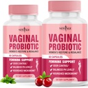 NOWY ROK Probiotyki waginalne dla kobiet z prebiotykami, ekstrakt żurawinowy i mieszanka probiotyczna Lactobacillus, wspomaga zdrowe pH Równowaga, Kontrola zapachu, Flora waginalna - 120 Kapsułki