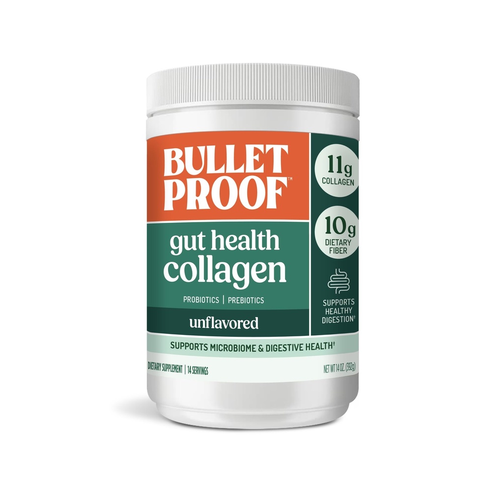 Kuloodporny nieflawored Gut Health Collagen Protein, 14 Ounces, 10 g Grass- Fed Collagen Peptydes for Gut, Skóra, Kości i Joint Support