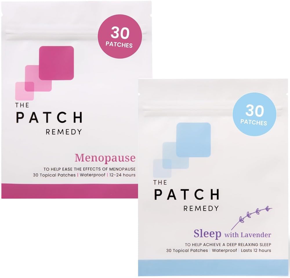 Łata Remedy Hot Flash & Sleep Bundle - Menopauza Relief dla kobiet i relaks Sen Patch z Lavender, Przezskórne Zestawy skóry dla kobiet Wellness