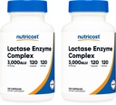 Nutricost Lactase Enzyme Complex 3000 FCC ALU, 120 Kapsułek wegetariańskich - Non-GMO, Gluten Free, 120 Servings (2 butelki)