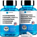 Liposomal Nicotinamide Riboside NR Supplement Resveratrol NAD : Nicotinamide 500mg w/Fisetin, Resveratrol Powder Spermidine Berberine NAD Resveratrol Supplement 500 mg - 60 caps 2 Pack