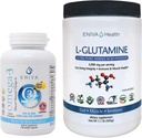 Eniva L- glutamina Proszek, 1.1- Funt i Omega-3 Olej rybny (60 kapsli)