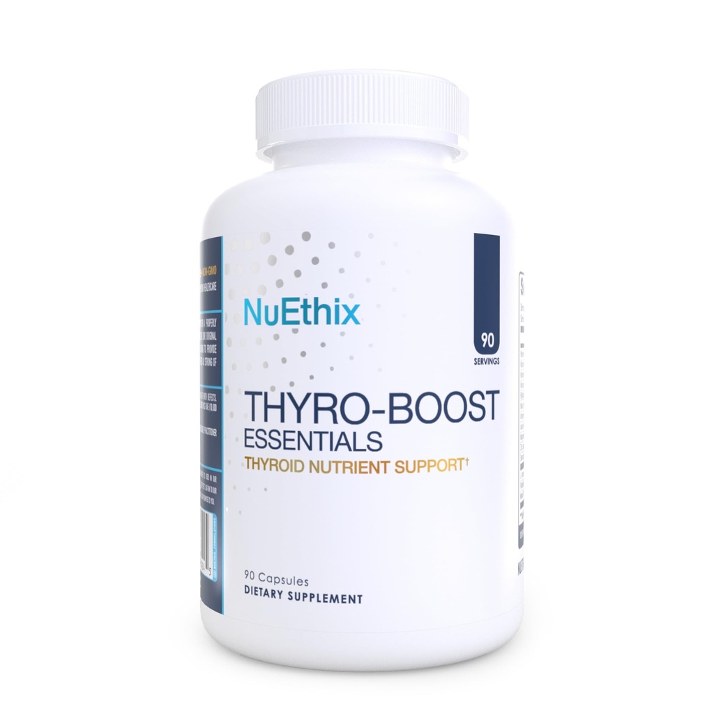 Kombinacje NuEthix Thyro- Boost Essentials, Non-Glandular Support to Assist with Optimal Thyroid Function, 90 Kapsułki
