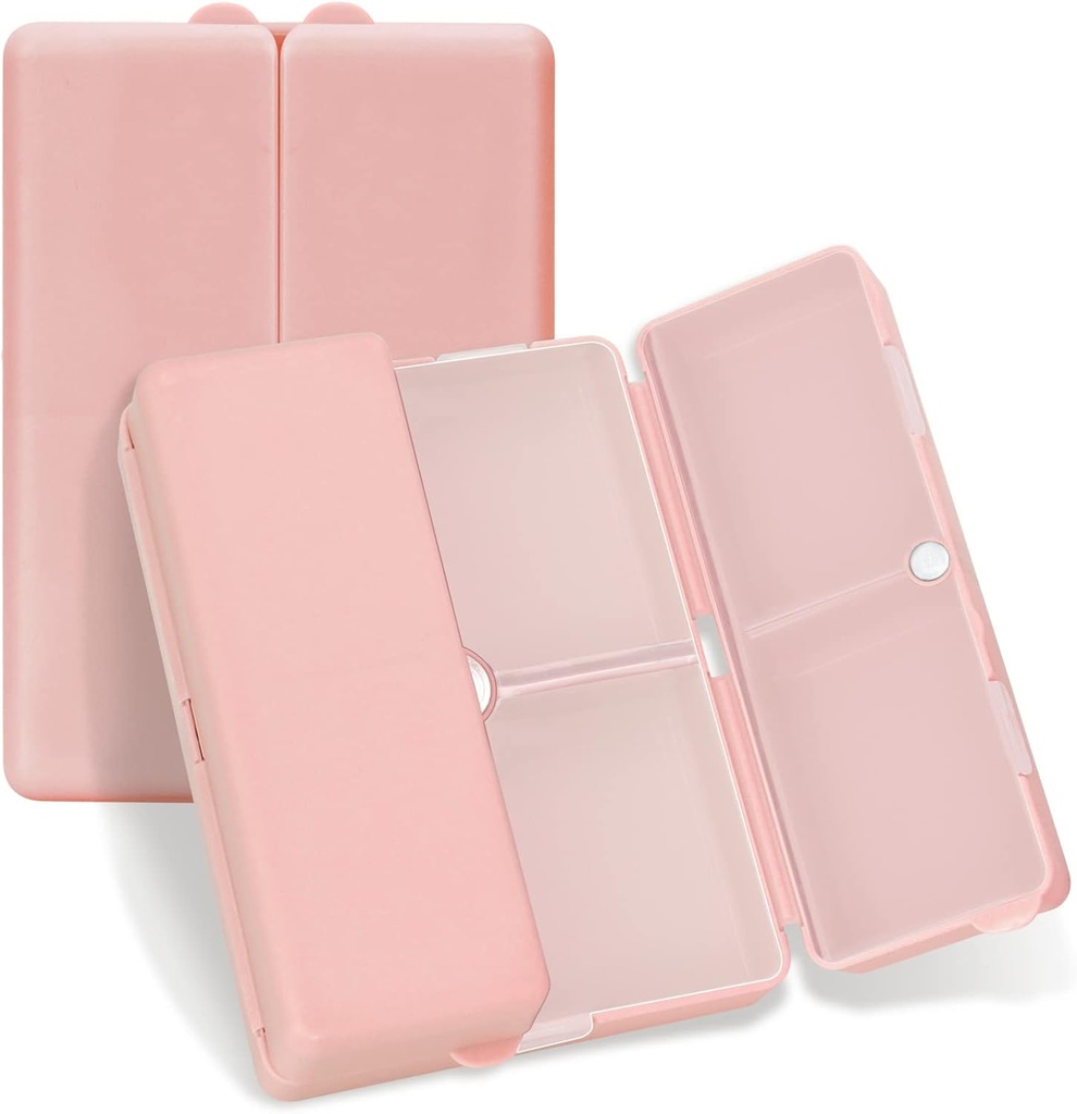 FYY Daily Pill Organizator, 7 Komory Przenośny Pill Case [Folding Design] Pill Box for Purse Pocket to Hold Vitamin, Cod Liver Oil, Suplementy i Medykacja- Rosegold