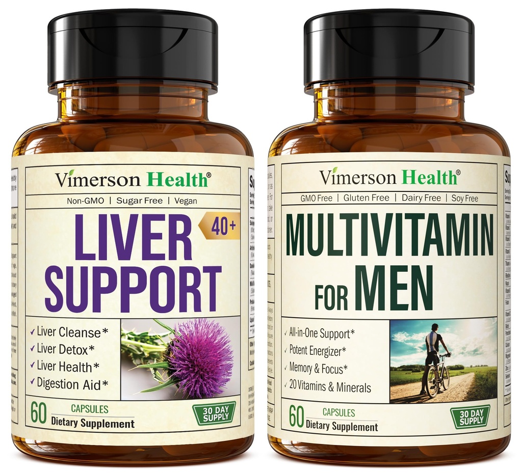 Czystość wątroby Detox & Napraw mleko suplement Tistle & Multivitamin dla mężczyzn - Kompletne Mens Multivitamin & Multiminerały z witaminą A, C, D, E, B12, Cynk i więcej witamin dla mężczyzn