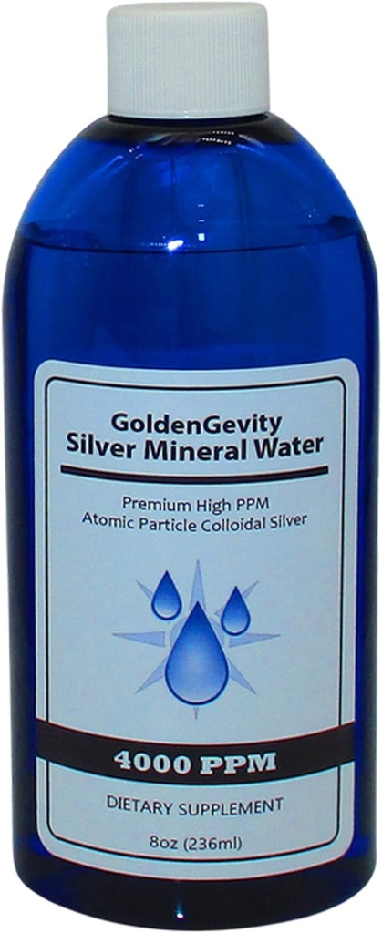 4000 PPM Bioaktywna koloidalna srebro atomowa, 8 oz 124; nietoksyczny, nieGMO śladowy suplement immunologiczny