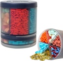 Monster Extra- Duży Pill Organizator (5 "Wysoki x 4.25" Szeroki) - 10 Regulowane zespoły, Easy Dispense Medication & Supplement Dispenser, Monster Fit 10