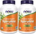 Teraz suplementy, Spirulina organiczna 500 mg z witamin, minerałów i GLA (kwas gamma-linolenowy), 500 tabletek (opakowanie po 2)