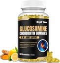 Glukozamina Gummie Chondroitin - 60 Joint Support Supplements - 1500mg Extra Siła z MSM, Elderberry, Turmeric - Chitlage & Immune Support dla dorosłych, Mężczyźni i Kobiety Wegan - Łatwy do połykania