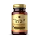 Solgar Witamina B6 100 mg - 100 Kapsułki roślinne - Non-GMO, Wegan, Gluten Free, Wolny od mleka, Kosher, Halal - 100 Sług