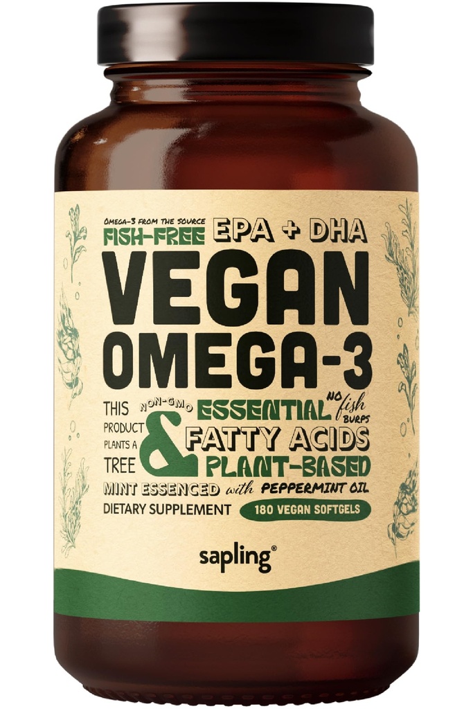 Vegan Omega 3 Suplement - Roślina oparta DHA & EPA Kwasy tłuszczowe - Carrageenan Free, Alternatywa dla oleju rybnego, Wspomaganie serca, Mózg, Joint Health - Zrównoważony sourced Algae, Olej rybny Free - 180 Softgels