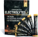 Wzmocniony proszek elektrolitowy (Peach Mango 20pk.) w 0 Cukier + BCAA + B- Vitaminy Suplement Elektrolitu w cynku potasu i magnezu do nawadniania - Keto Electrolytes