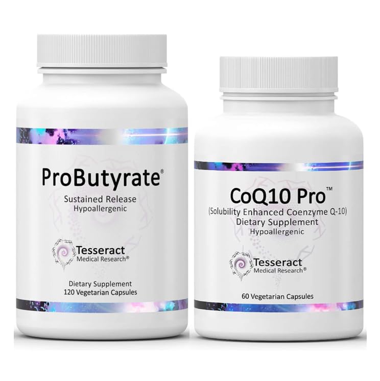 Tesseract Medical Research ProButyrate Gut Health Supplement, Butyric Acid Complex & CoQ10 Pro, Coenzym Q10 for Health, Muscle Health and Cellular Energy Production