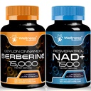 WELLNESS LABSRX NAD Supplement, 1500mg - NAD + with Resveratrol Wolf Berberine 1500mg - Berberine with Ceylon Cynamon
