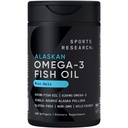 Sports Research Fish Oil Mini- Softgels - Łatwe do połknięcia Omega-3 Kwasy tłuszczowe z dzikiego Caught Alaska Pollock - 625mg, 120 Softgels