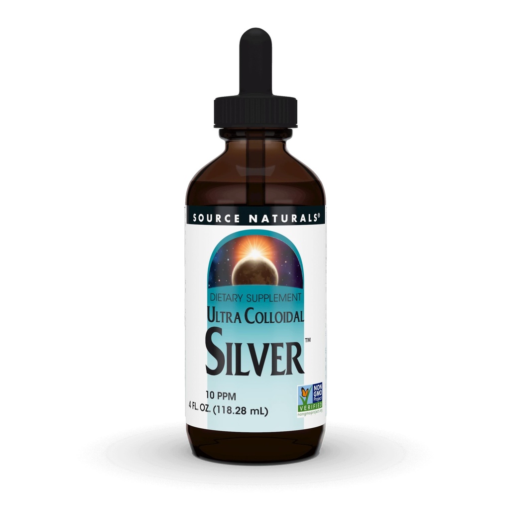 Źródło Naturals Ultra Colloidal Silver - Płynny suplement do wsparcia układu immunologicznego - 4 oz