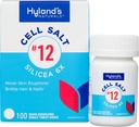 Hyland 's No. 12 Cell Salt Silicea 6X Tabletki, Trądzik i Blackhead Leczenie, Suplement do włosów i paznokci i wzmocnienie, Rozdrażnienie skóry, Szybko rozpuszczające tabletki, 100 Liczba