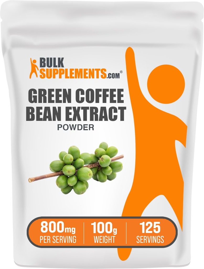 Bułki Suplementy zielonej kawy ekstrakt Fasola Proszek - Zielona kawa Fasola Suplementy - Wsparcie energetyczne, Gluten Free, 800mg na serwowanie, 100g (3.5 oz) (Opakowanie po 1)
