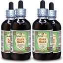 Kava Kava (Piper Methysticum) Glycerite, Dried Root Alcohol Free Liquid Extract (Nazwa firmowa: HerbalTerra, Proudly Made in USA) 4x4 fl.oz (4x120 ml)