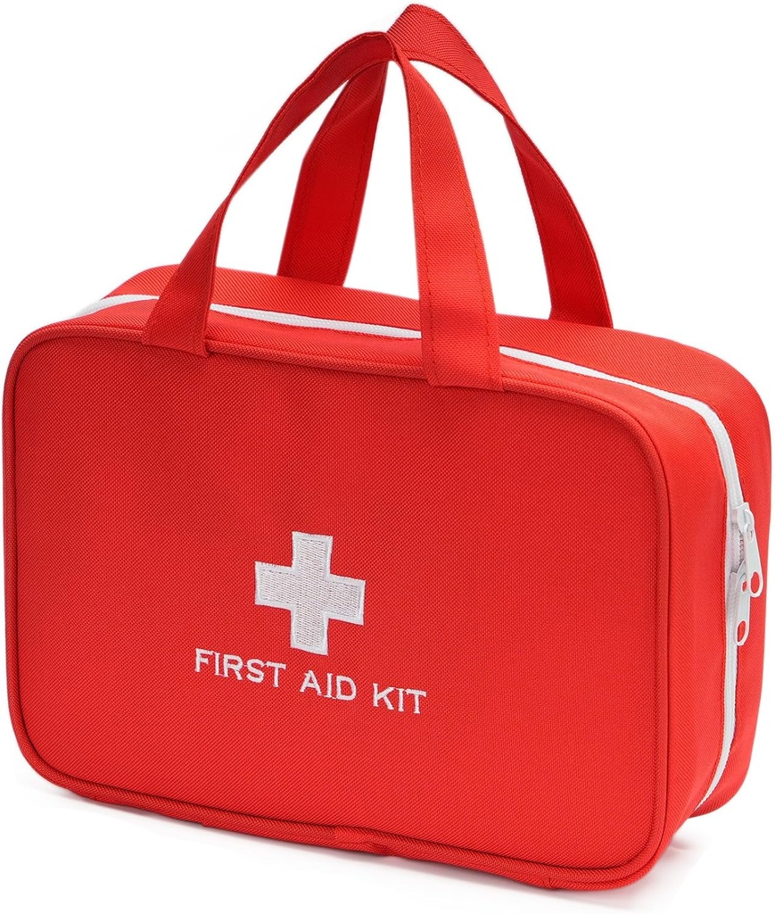 Compact Puste zestaw pierwszej pomocy Zestaw awaryjny urazówki medyczne Pouch Travel Medicine Organizer Bag for Home, Kemping, Podróżowanie, Samochód (czerwony)