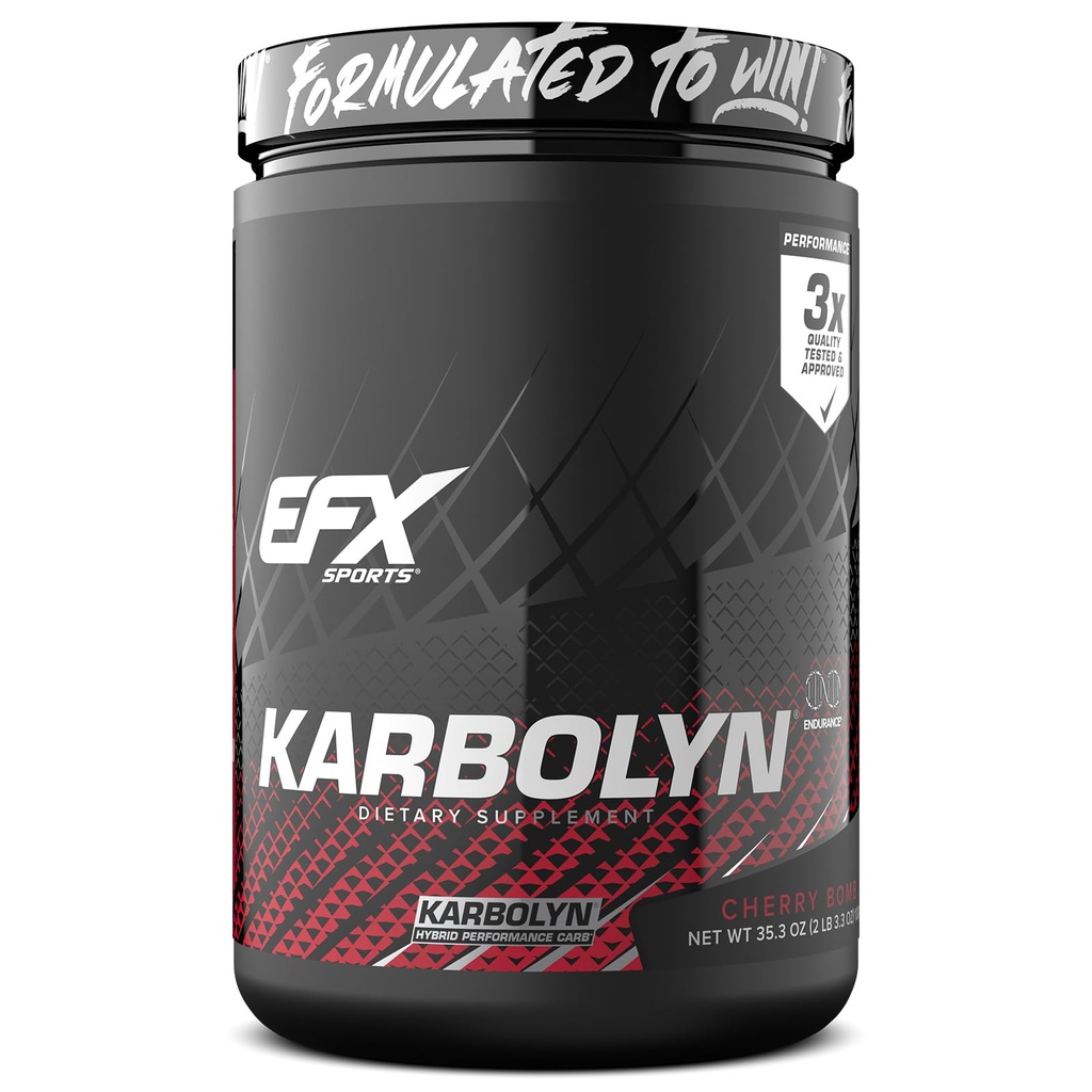 EFX Sports Karbolyn Fuel Building 124; Fast- Absorbing proszku węglowodanowego 124; Ładunek węglowodanów, Trwała energia, Szybkie odzyskiwanie 124; Stymulant Free Building 124; 19 Służenie (Cherry Bomb)