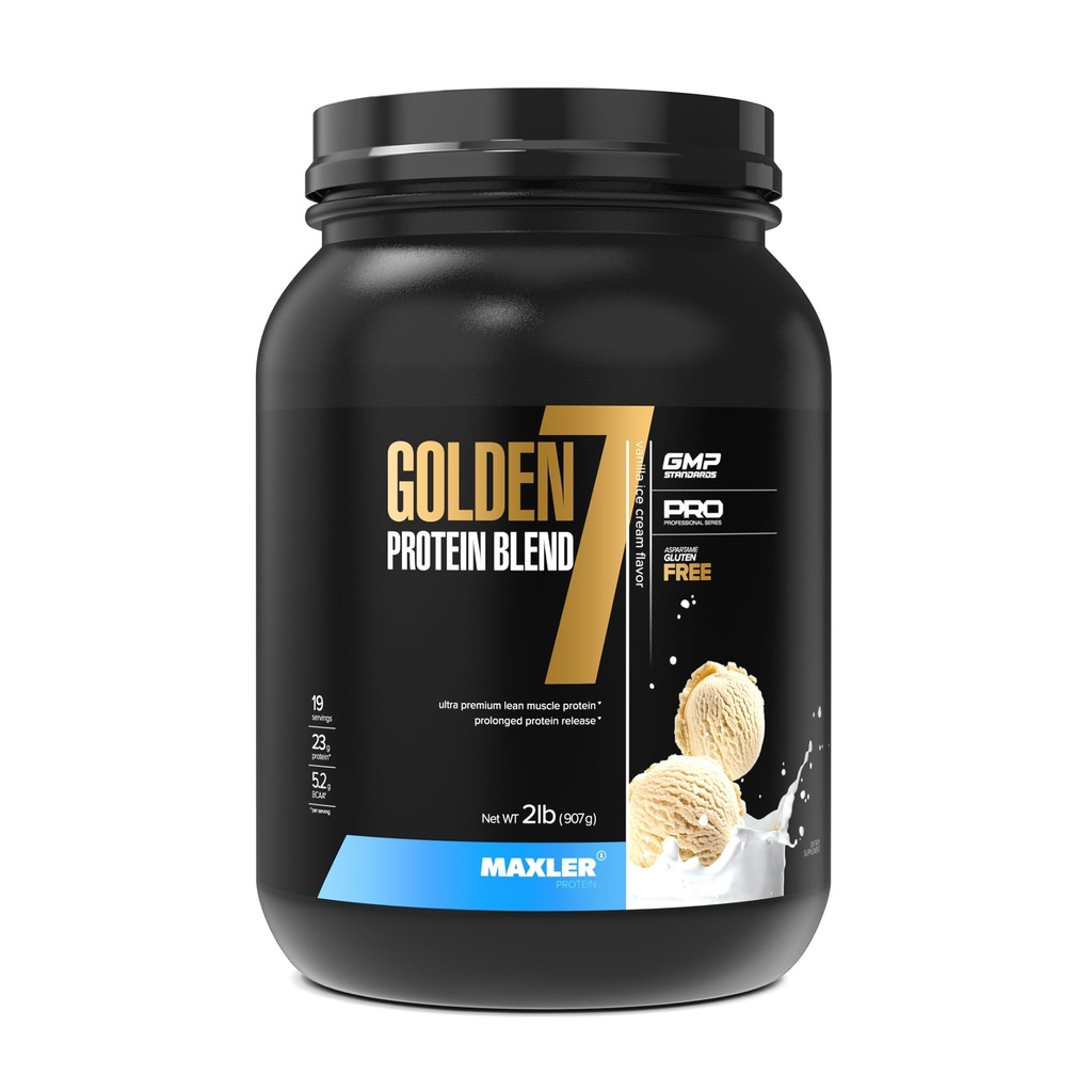 Maxler Golden 7 Mieszanka proteinowa - Proszek do protein do brania i regeneracji mięśni - Proszek z białka wanilii 2 lb