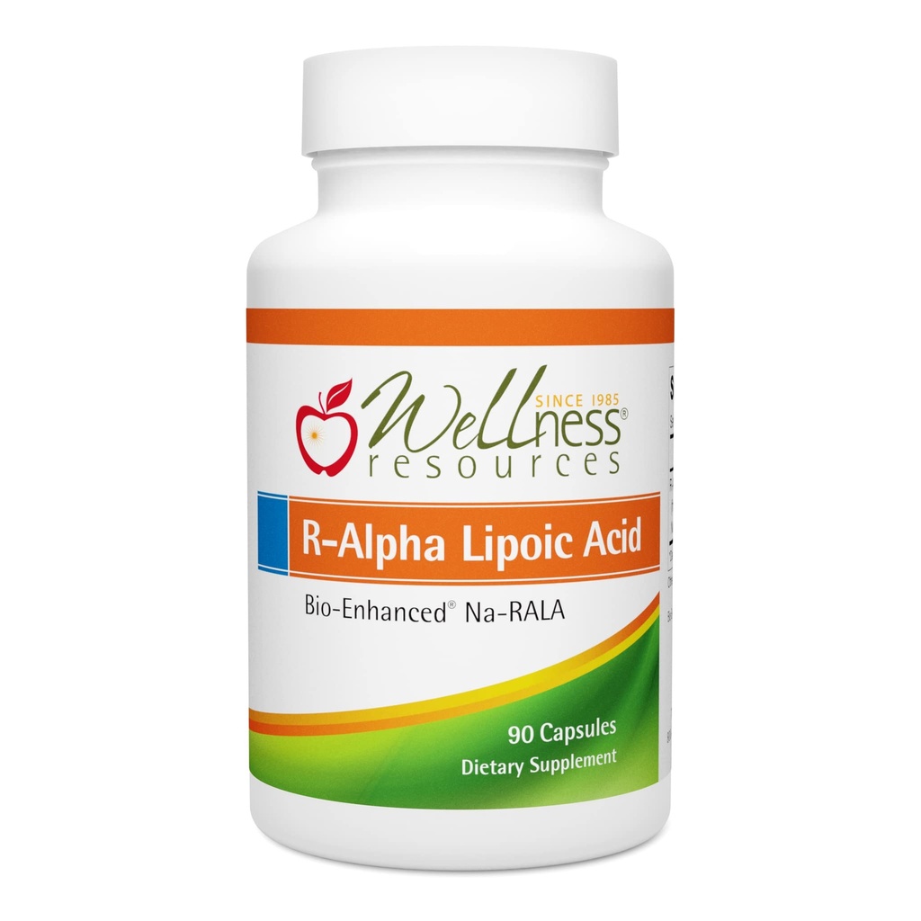 Wellness Resources R Alpha Lipoic Acid RALA Supplement - 90 Kapsułek - Stabilizowany R- Lipoic Acid z Bio- Enhanced Na- RALA dla maksymalnej dostępności biologicznej - R- Ala Non-GMO i Gluten Free