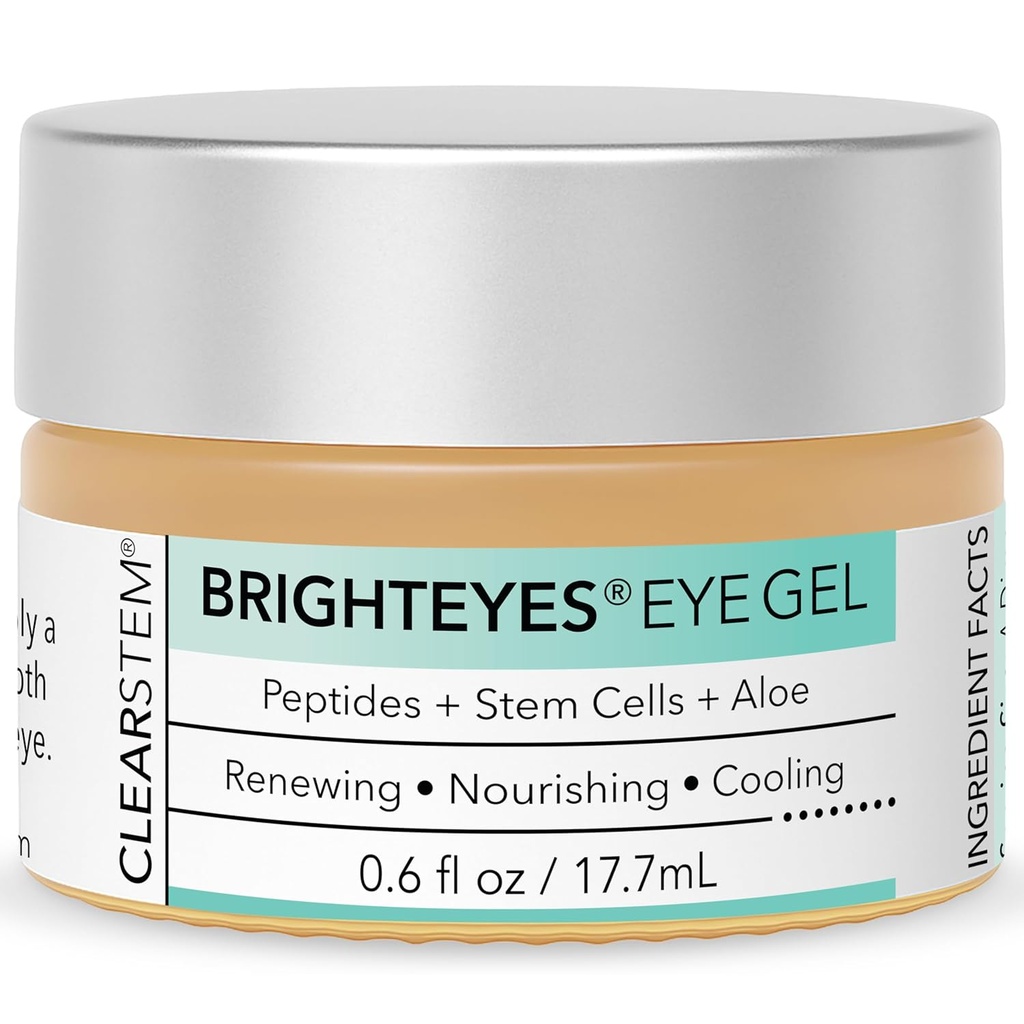 CLEARSTEM - BRIGHTEYES - Eye żel - Krem do oczu - Odnowa warg - Chłodzenie żelu - Mieszanka komórek macierzystych - Peptydy, Kolagen, Aloe Vera - Gluten Free - Piękno, Pielęgnacja własna, Pielęgnacja skóry - 0,6 fl oz