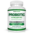 Arazo Nutrition Probiotic 40 Miliard CFU - Półka Stabilna z Prebiotykami i Acidophilus - Stabilna moc do czasu wygaśnięcia - Czas Opóźnienia uwalniania Probiotyki