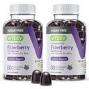 VITEEY Sambucus Gummies Elderberry dla dorosłych i nastolatków + Cynk & Witamina C - Bez cukru - Wsparcie immunologiczne i suplement ziołowy - Wegan, Gluten Free, Żelatyna Free, GMO Free, Jagody do żucia