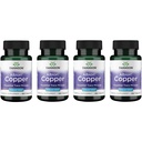 Swanson Copper Antioksydant Immune System Red Blood Support Mineral Supplement (chelat miedzi) 2 mg 300 Tabs (4 opakowania)