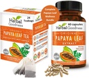 Papaya Leaf Extract Capsule and Papaya Leaf Tea Bundle - Całkowicie wspierać immunologiczne zdrowie i odżywcze Wellness