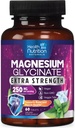 Magnezu Glicynian 250mg - 100% Chelatowany Magnez dla Max Wchłanianie - Wsparcie snu, Mięśnie, Nerwy, Bone & Heart Health Supplement, Najlepszy Mag Suplement, Wegan Non-GMO, 3. strona Tested - 60 Tabletki