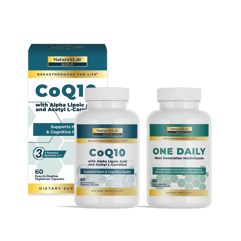 Natural 's Lab CoQ10 + Alpha Lipoic Acid + Acidly L Carnitine & One Daily Multivitamine