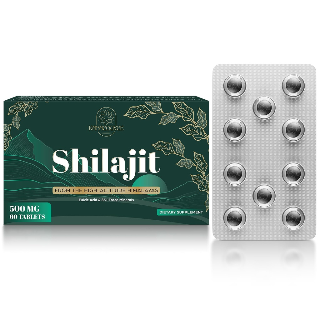 30 000 MG Shilajit Tablets, Shilajit Himalayan Organic, z Fulvic Acid & 85 + Ślad Minerałów, bardziej skuteczne niż Shilajit Resin & Kapsułki, Shilajit dla mężczyzn i kobiet, z testu laboratoryjnego. 60 Hrabia.