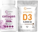 Micro Składniki Multi Collagen Pills & Witamina D3 5000 IU Pack Bundle 124; Kolagen Grass- Fed Peptides 124; Witamina D jako Cholekalcyferol