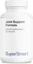 Supersmart Joint Support Formula (High Potency Complex) - z Glucozamina, Chondroitin, Kwas hialuronowy, MSM - Joint Support Supplement Agregates 124; Non-GMO & Gluten Free - 90 Tablets